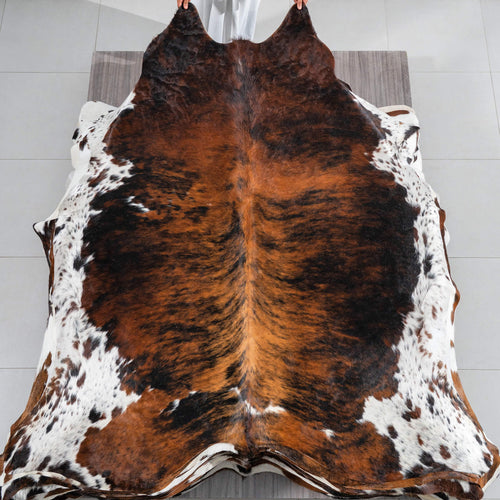 Tricolor Cowhide Rug Size 7'4" L x 6'10" W 1784