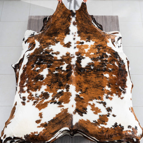 Tricolor Cowhide Rug Size 7'7" L x 7'0" W 1785