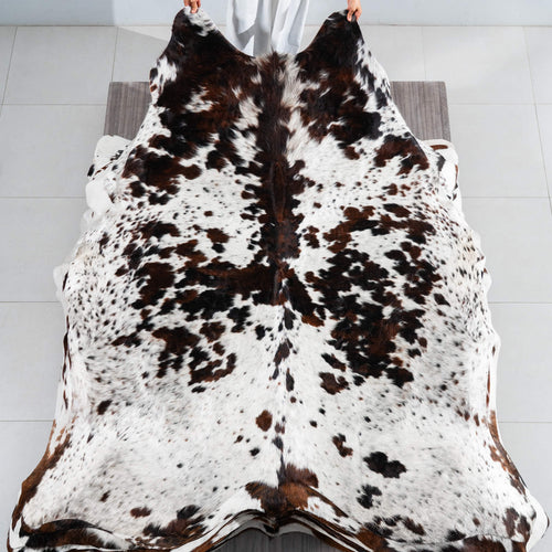 Tricolor Cowhide Rug Size 7'5" L x 6'8" W 1787