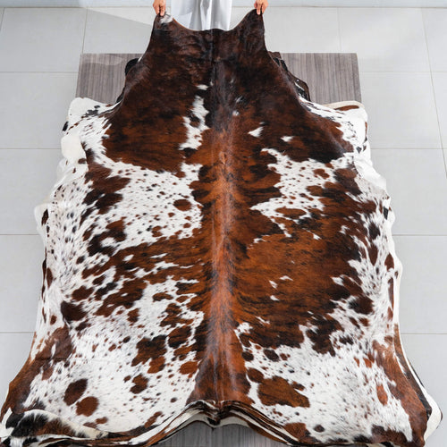Tricolor Cowhide Rug Size 7'3" L x 6'7" W 1790