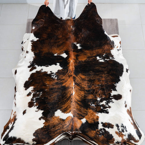 Tricolor Cowhide Rug Size 7'4" L x 6'8" W 1791