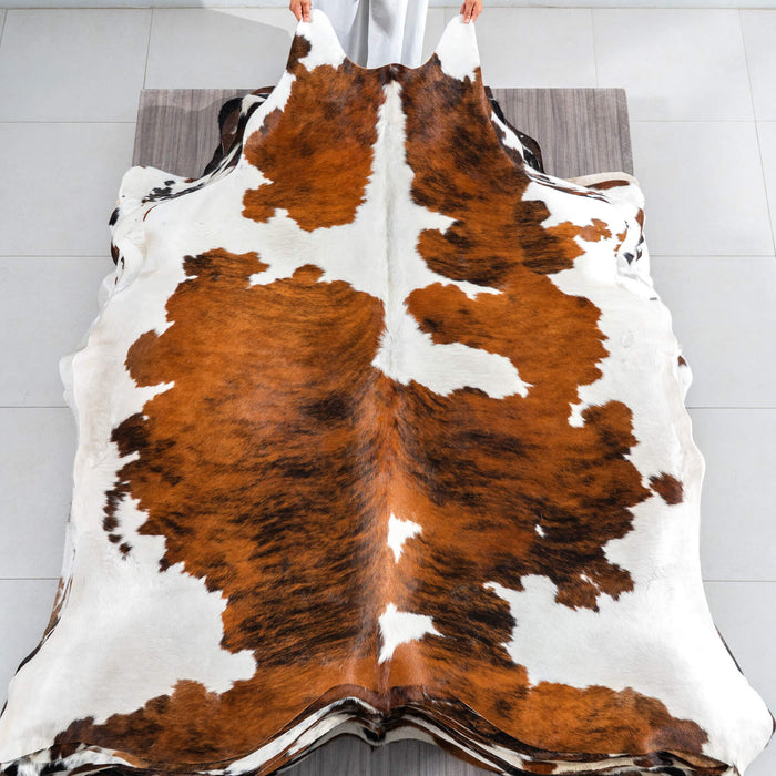 Tricolor Cowhide Rug Size 7'6" L x 7'5" W 1793