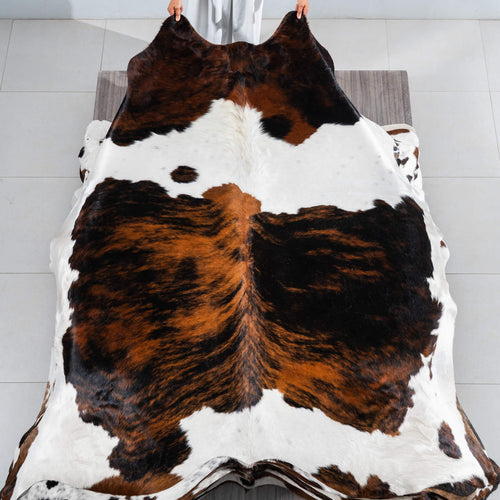 Tricolor Cowhide Rug Size 7'5" L x 7'2" W 1797