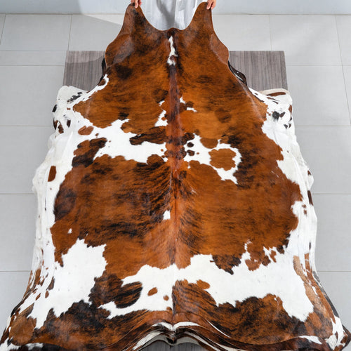 Tricolor Cowhide Rug Size 7'6" L x 6'5" W 1801