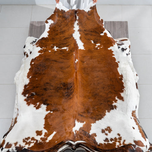Tricolor Cowhide Rug Size 7'5" L x 6'7" W 1803