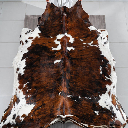 Tricolor Cowhide Rug Size 7'9" L x 6'11" W 1804