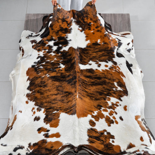 Tricolor Cowhide Rug Size 6'9" L x 6'6" W 1805