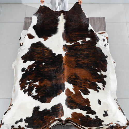 Tricolor Cowhide Rug Size 7'5" L x 7'2" W 1806