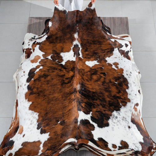 Tricolor Cowhide Rug Size 7'3" L x 5'10" W 1808