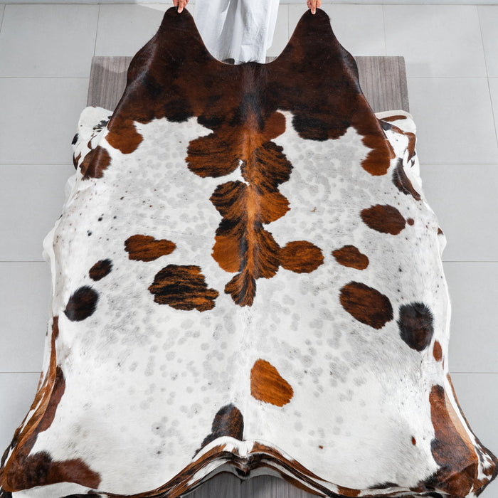 Tricolor Cowhide Rug Size 7'3" L x 6'5" W 1810