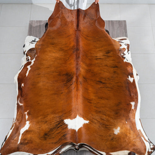 Tricolor Cowhide Rug Size 7'7" L x 6'6" W 1814