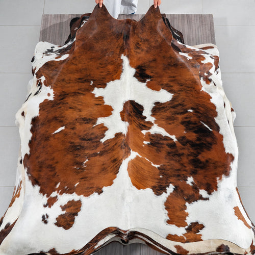 Tricolor Cowhide Rug Size 7'1" L x 6'6" W 1815