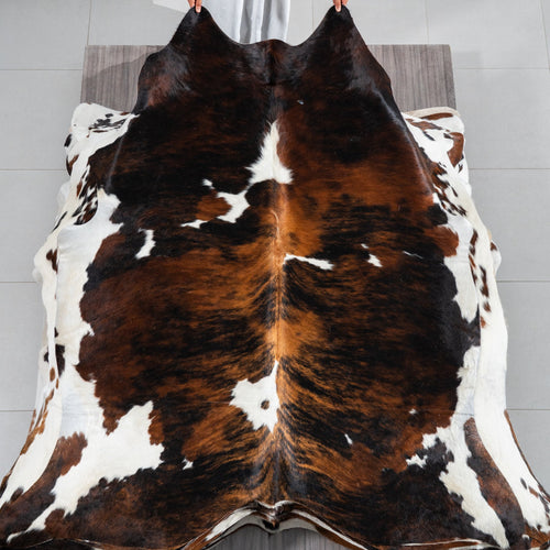 Tricolor Cowhide Rug Size 7'2" L x 6'2" W 1817