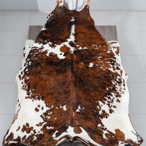 Tricolor Cowhide Rug Size 8'1" L x 7'3" W 1818