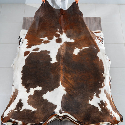 Tricolor Cowhide Rug Size 7'8" L x 7'3" W 1825