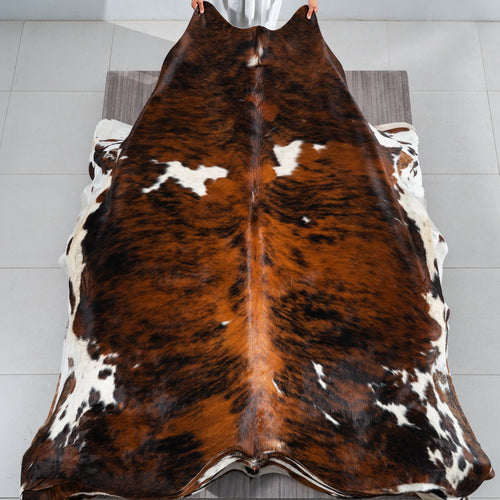 Tricolor Cowhide Rug Size 7'11" L x 7'4" W 1830