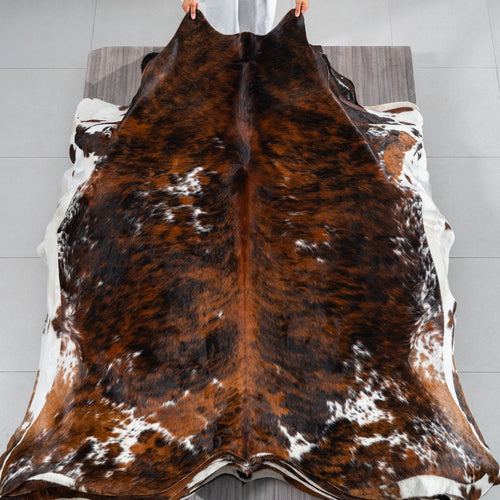 Tricolor Cowhide Rug Size 7'1" L x 6'10" W 1831