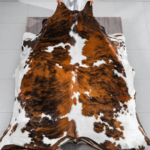 Tricolor Cowhide Rug Size 7'7" L x 7'6" W 1832