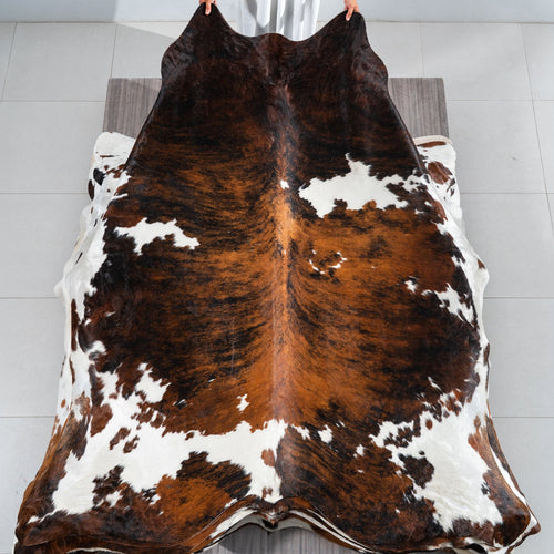 Tricolor Cowhide Rug Size 7'8" L x 6'11" W 1833