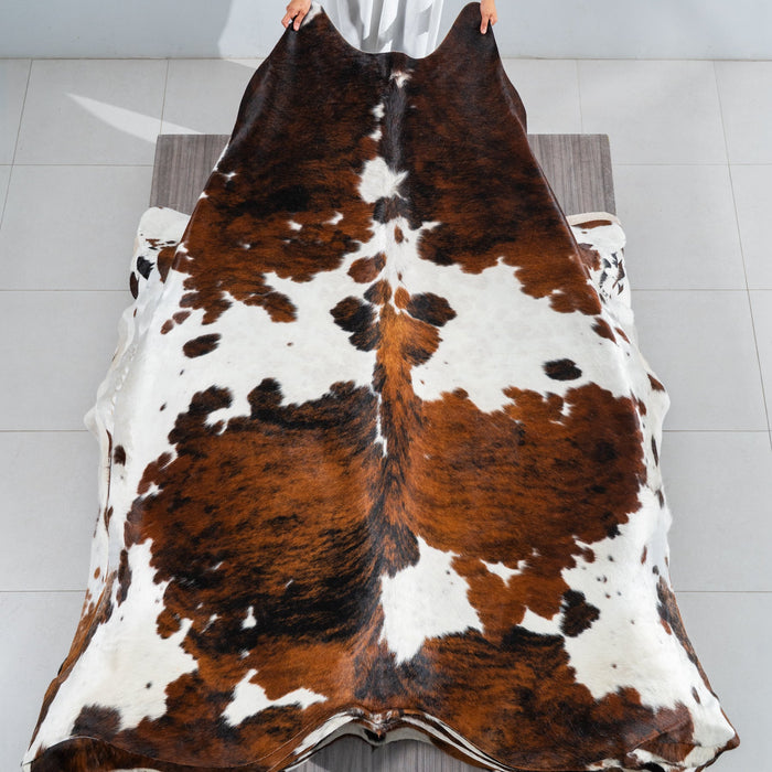 Tricolor Cowhide Rug Size 8'3" L x 7'6" W 1835