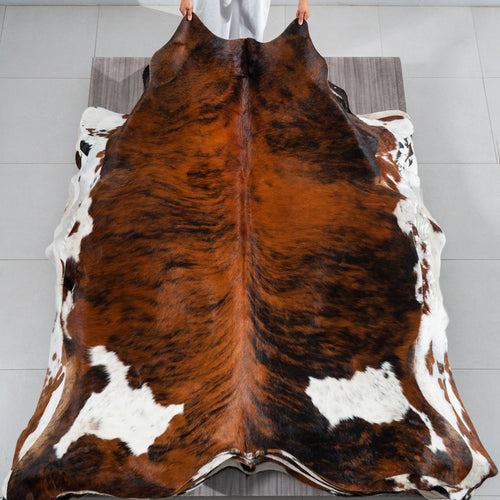 Tricolor Cowhide Rug Size 7'7" L x 6'8" W 1836