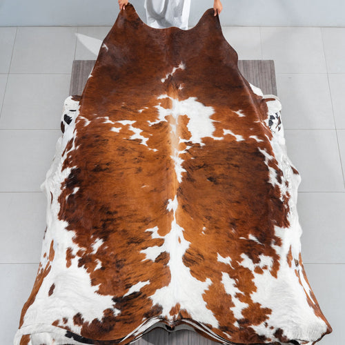 Tricolor Cowhide Rug Size 8'7" L x 7'3" W 1837