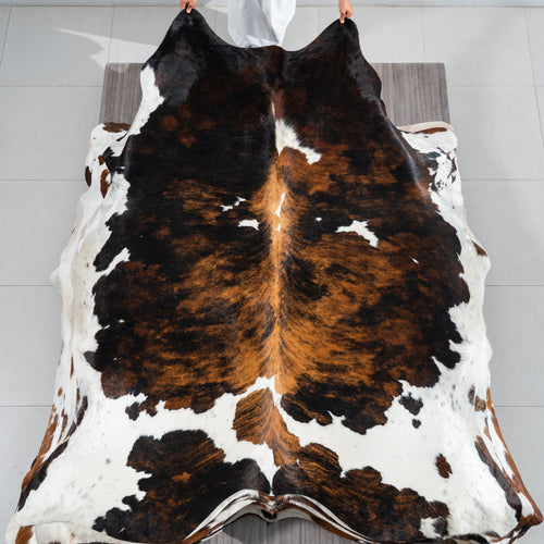 Tricolor Cowhide Rug Size 7'9" L x 6'9" W 1838