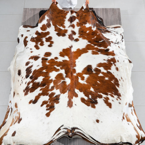 Tricolor Cowhide Rug Size 7'2" L x 6'7" W 1839