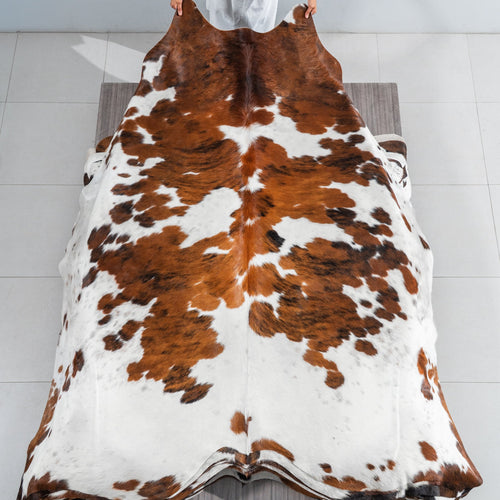 Tricolor Cowhide Rug Size 8'5" L x 7'11" W 1842