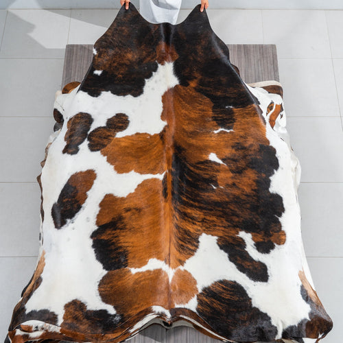 Tricolor Cowhide Rug Size 7'10" L x 7'4" W 1844