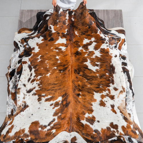 Tricolor Cowhide Rug Size 6'7" L x 6'1" W 1846