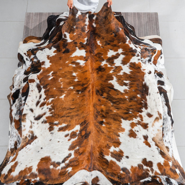 Tricolor Cowhide Rug Size 6'7" L x 6'1" W 1846