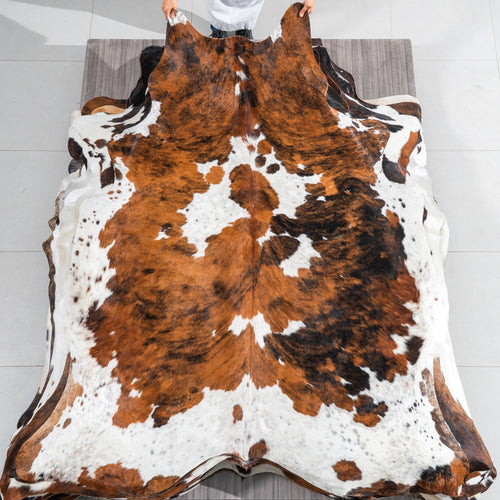Tricolor Cowhide Rug Size 7'5" L x 6'3" W 1848