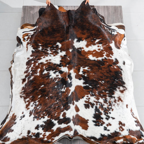 Tricolor Cowhide Rug Size 6'11" L x 6'7" W 1850