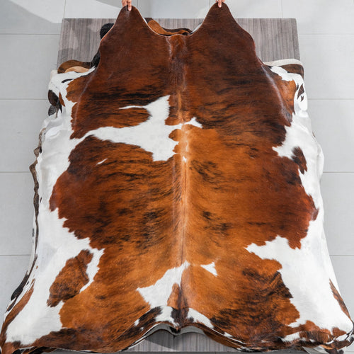 Tricolor Cowhide Rug Size 7'3" L x 6'11" W 1851