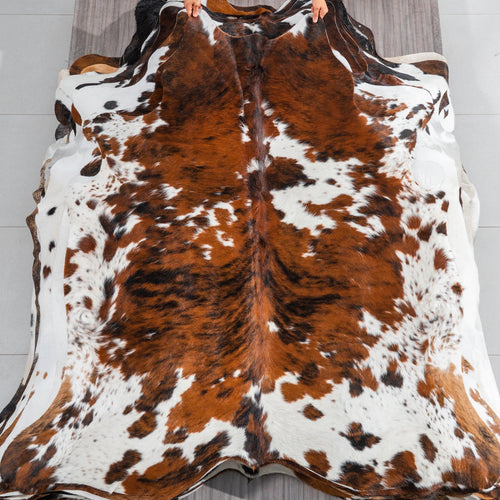 Tricolor Cowhide Rug Size 6'3" L x 6'2" W 1852