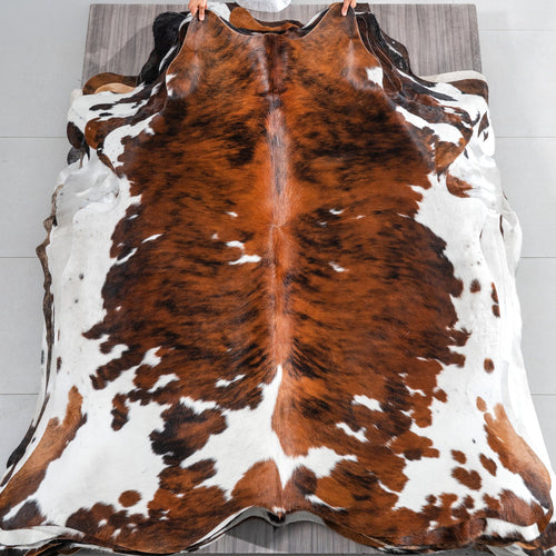 Tricolor Cowhide Rug Size 6'9" L x 6'5" W 1855