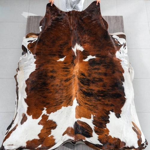 Tricolor Cowhide Rug Size 7'10" L x 6'7" W 1857