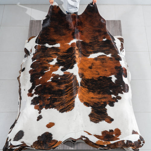 Tricolor Cowhide Rug Size 8'2" L x 7'3" W 1860