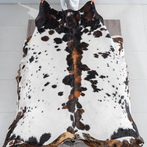 Tricolor Cowhide Rug Size 7'11" L x 6'9" W 1863