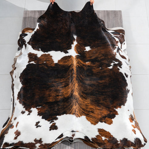 Tricolor Cowhide Rug Size 7'7" L x 7'1" W 1865