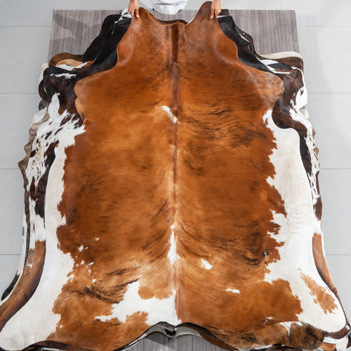 Tricolor Cowhide Rug Size 7'11" L x 6'6" W 1867