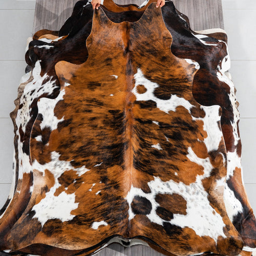 Tricolor Cowhide Rug Size 6'7" L x 5'8" W 1868