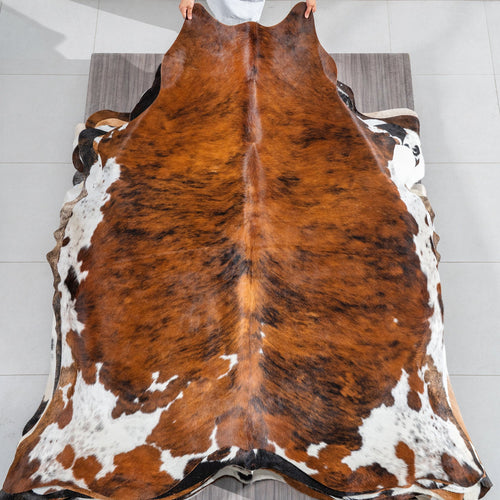 Tricolor Cowhide Rug Size 7'8" L x 6'11" W 1870