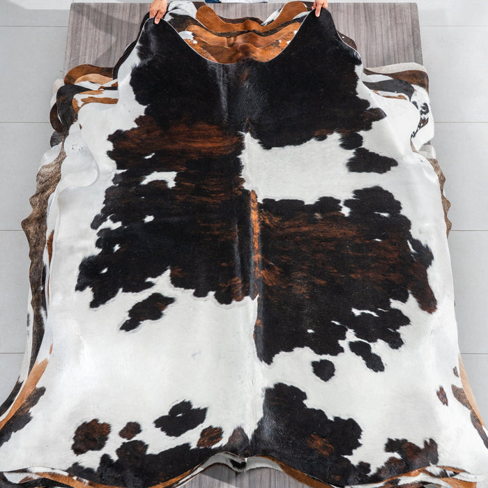 Tricolor Cowhide Rug Size 6'11" L x 6'8" W 1871