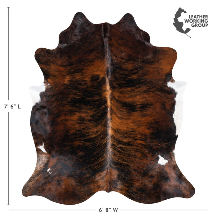 Dark Brindle Cowhide Rug Size 7'6" L x 6'8" W 1903