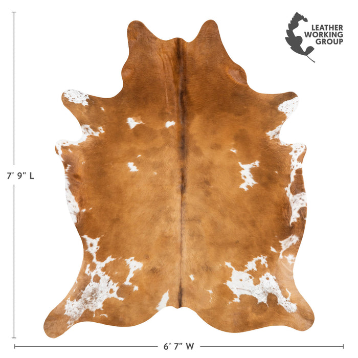 Dark Tricolor Cowhide Rug Size 7'9" L x 6'6" W 1905