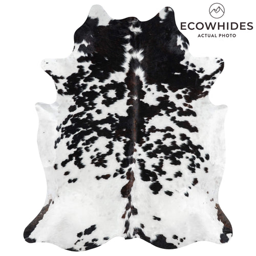 Brown and White Cowhide Rug Size 7'9" L x 6'7" W 1904