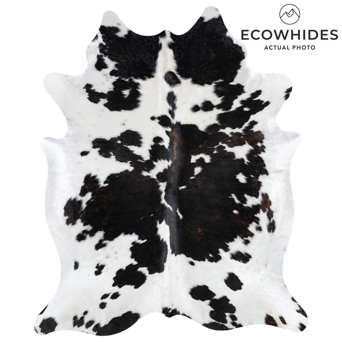 Dark Tricolor Cowhide Rug Size 7'2" L x 5'11" W 1906