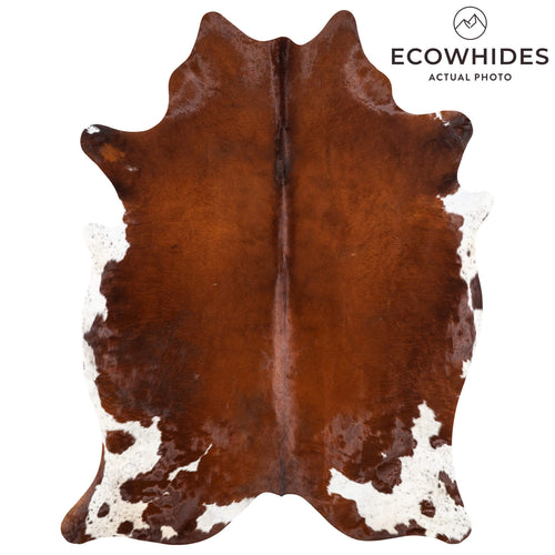 Brown and White Cowhide Rug Size 8'5" L x 6'5" W 1907